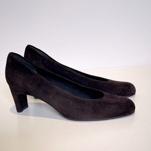 Stuart Weitzman Dark Brown Suede Heels